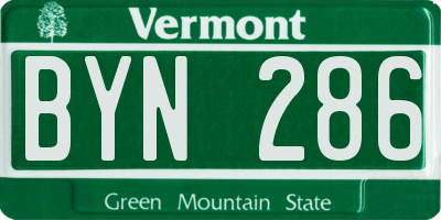VT license plate BYN286