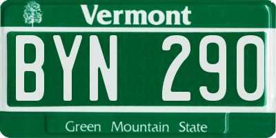 VT license plate BYN290