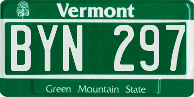 VT license plate BYN297