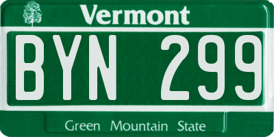 VT license plate BYN299