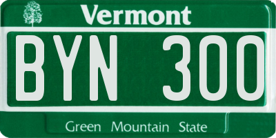 VT license plate BYN300