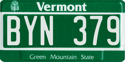 VT license plate BYN379