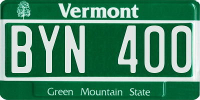 VT license plate BYN400