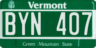 VT license plate BYN407