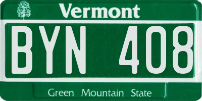 VT license plate BYN408