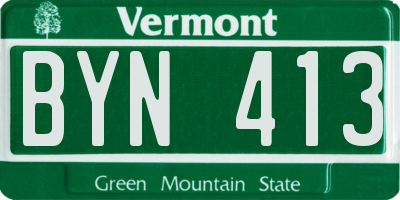 VT license plate BYN413