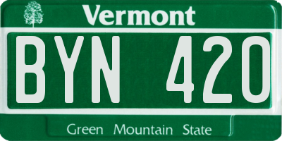 VT license plate BYN420