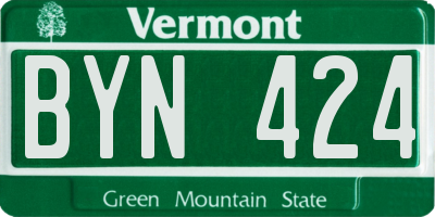 VT license plate BYN424