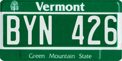 VT license plate BYN426