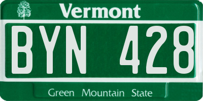 VT license plate BYN428