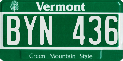 VT license plate BYN436