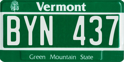 VT license plate BYN437
