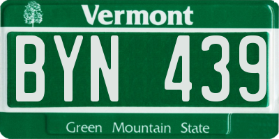 VT license plate BYN439