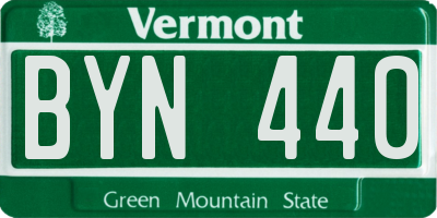 VT license plate BYN440