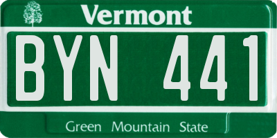 VT license plate BYN441