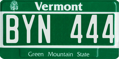 VT license plate BYN444