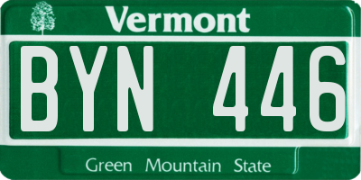VT license plate BYN446
