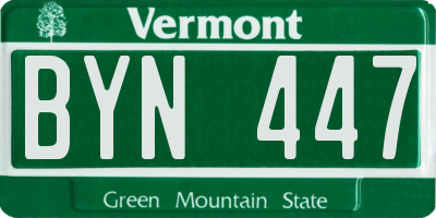 VT license plate BYN447