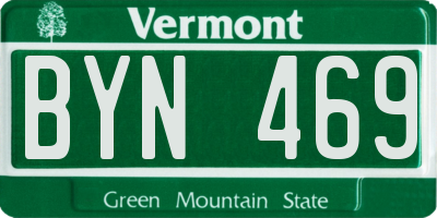 VT license plate BYN469