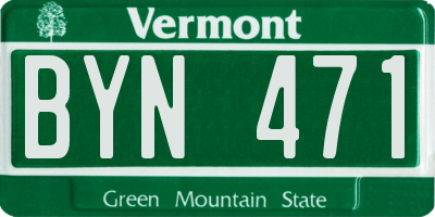 VT license plate BYN471