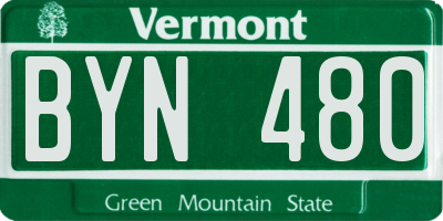 VT license plate BYN480