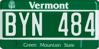 VT license plate BYN484