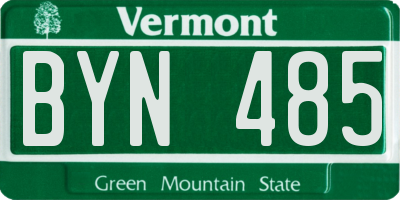 VT license plate BYN485