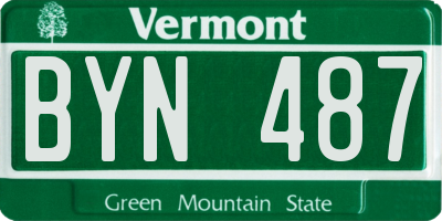 VT license plate BYN487