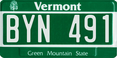 VT license plate BYN491