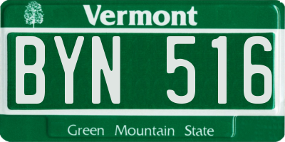 VT license plate BYN516