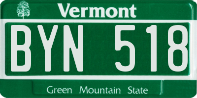 VT license plate BYN518