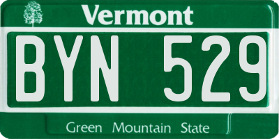 VT license plate BYN529