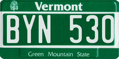 VT license plate BYN530