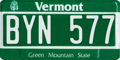 VT license plate BYN577