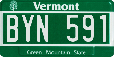 VT license plate BYN591