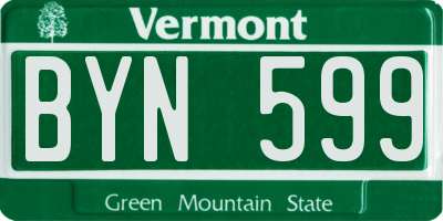 VT license plate BYN599