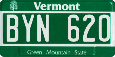 VT license plate BYN620
