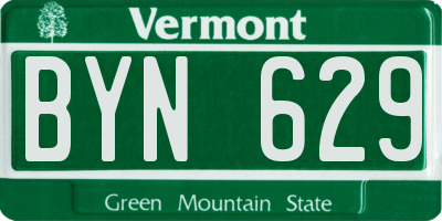 VT license plate BYN629