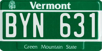 VT license plate BYN631
