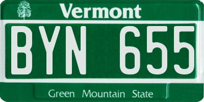 VT license plate BYN655