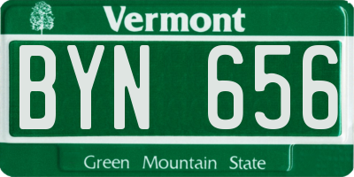 VT license plate BYN656