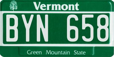 VT license plate BYN658