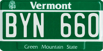 VT license plate BYN660