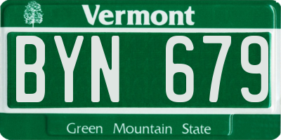 VT license plate BYN679
