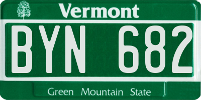 VT license plate BYN682