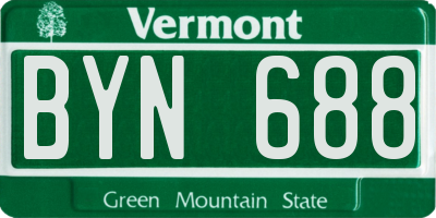 VT license plate BYN688