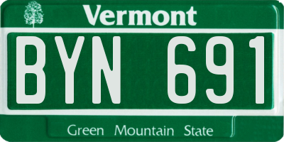 VT license plate BYN691