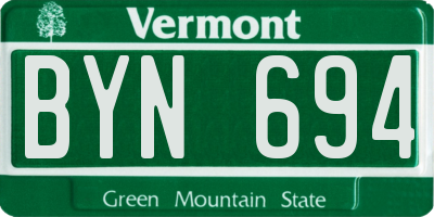 VT license plate BYN694