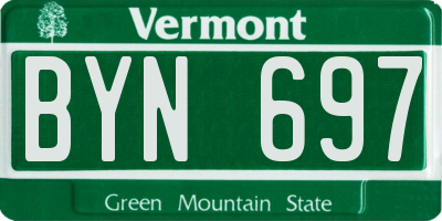 VT license plate BYN697