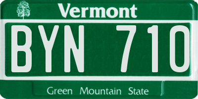 VT license plate BYN710